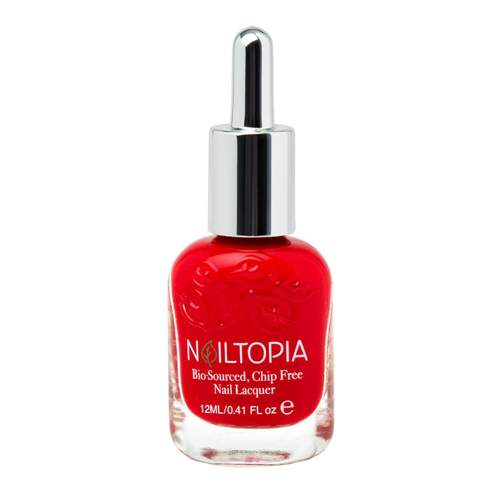 - Plant-Based Chip Free Nail Lacquer - Non Toxic, Bio-Sourced, Long-Lasting, Strengthening Polish - Goodnight Kiss (Red With Blue Undertones) - 0.41oz