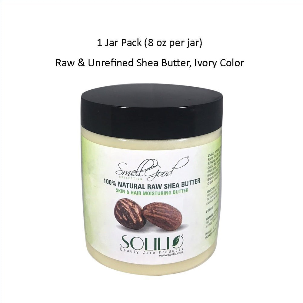 - Pure Unrefined Shea Butter, totally natural and organic, ivory color, packed in 8OZ Jar, 1 Unit