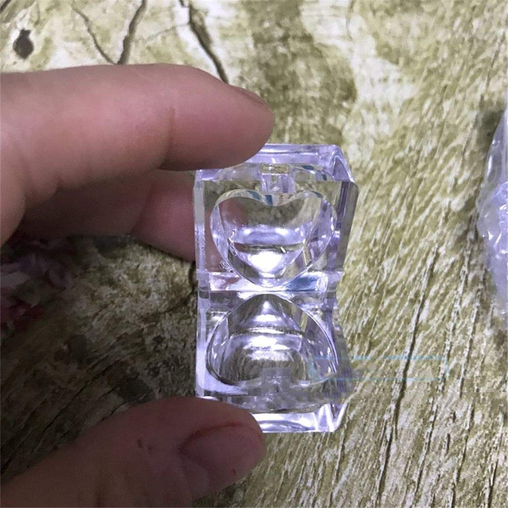 10 Pieces 1 Gram Empty Cosmetic Sample Jars Mini Square Plastic Container with Heart Inner and Lids for Makeup Lipstick Balm Eyeshadow Nail Powder, Clear