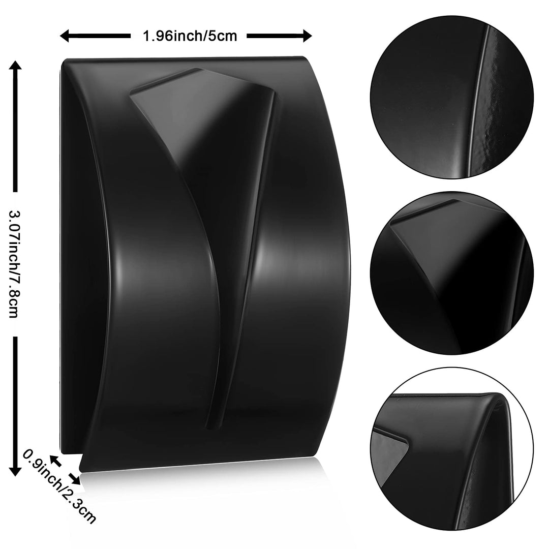 4 Pcs Self Adhesive Towel Hook Holder Grabber Stainless Steel Kitchen Dish Towel Hook Wall Mount Non Drilling Towel Hangers Rack Hand Towel Hook Tea Towel Holders for Bathroom (Black)