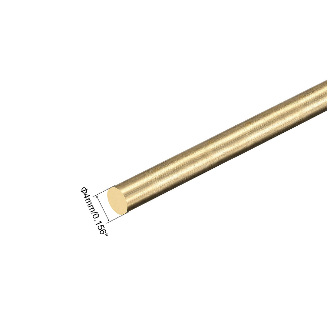 Brass Rod,4mm,5/32inch Diameter 400mm Length Brass Solid Round Rod Lathe Bar Stock for RC Model Airplane Helicopter DIY Craft 1pcs