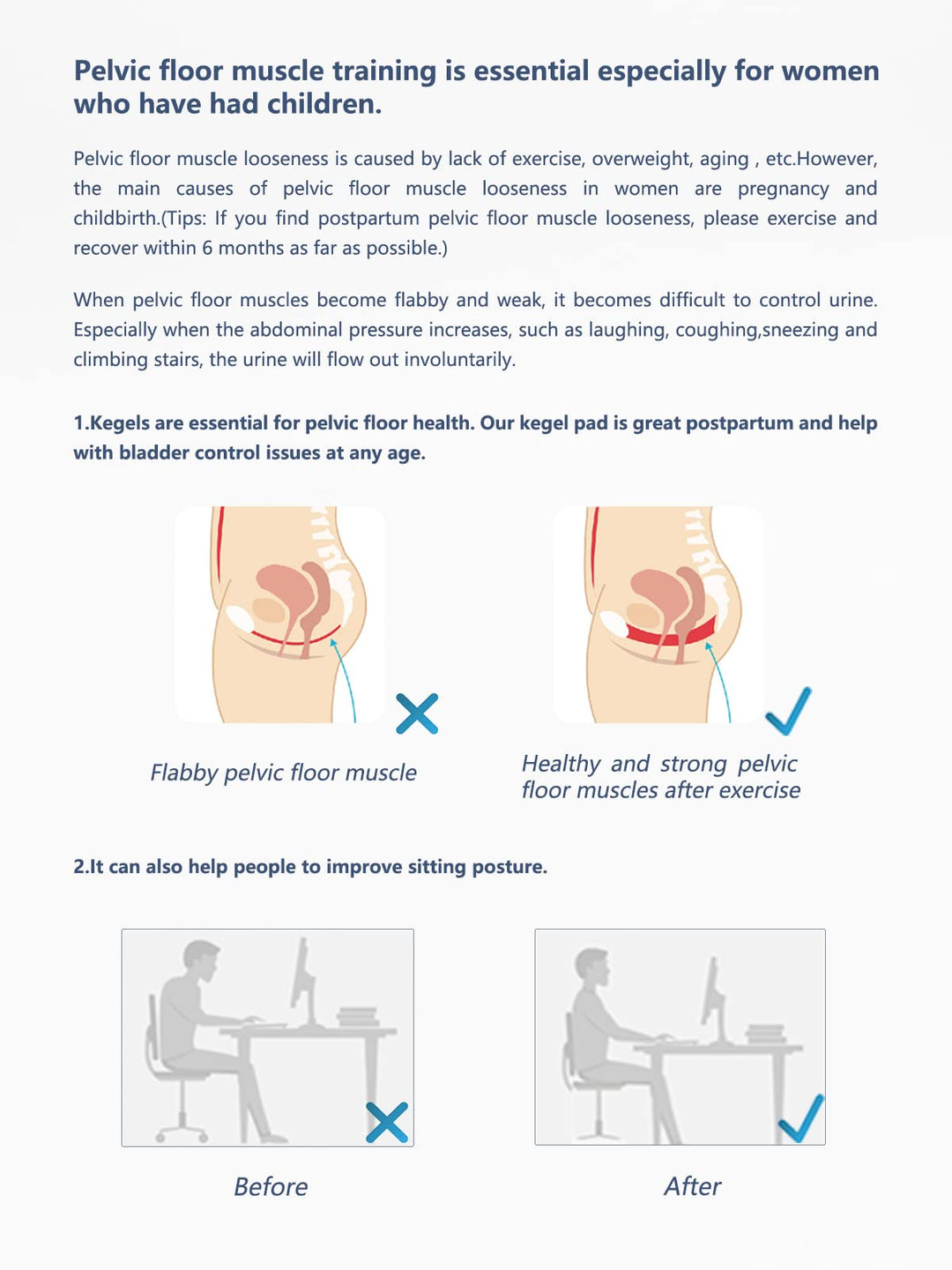 Pelvic Floor Strengthening Device Women,Pelvic Floor Muscle Training,Pelvic Floor Physical Therapy Use for Bladder Control and Pelvic Floor Exercise for Women and Men,Gray