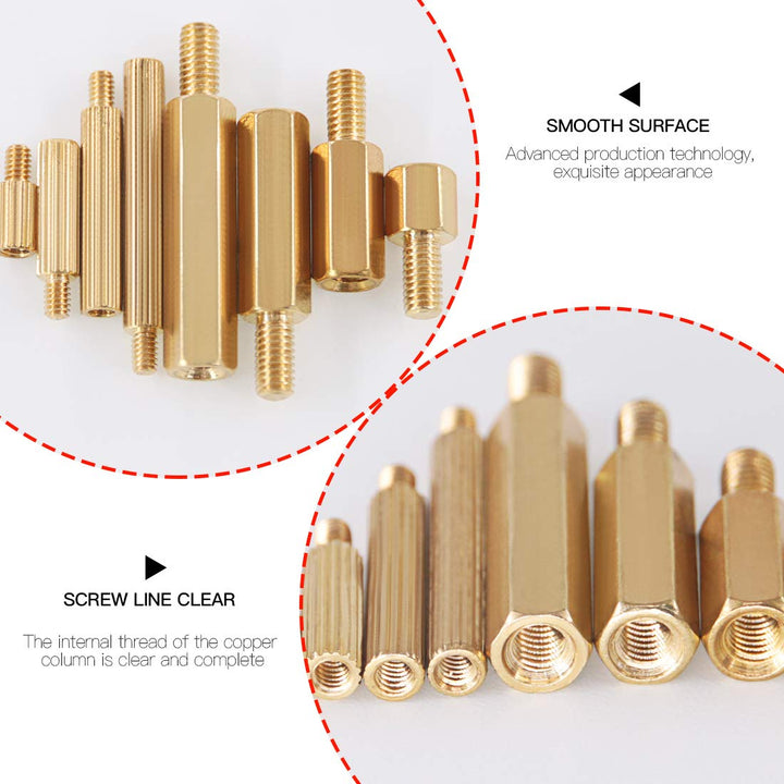 240pcs M2 and M3 Brass Spacer Standoff Screw Nut Assortment Kit