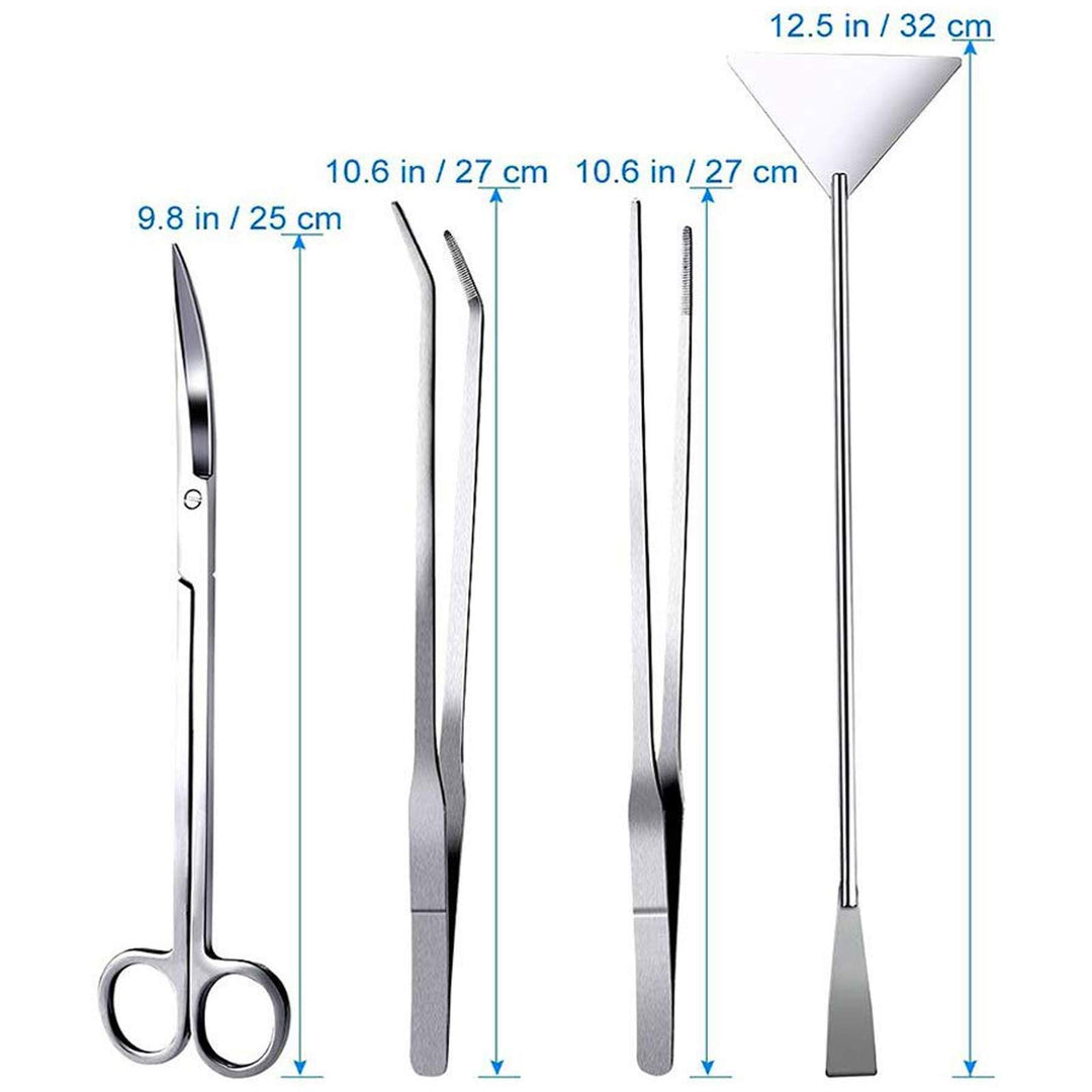 Aquarium Aquascaping Tool, Long Tweezers Scissors Spatula, 4 in 1 Stainless Steel Aquatic Plants Set for Fish Starter Kits, Aquariums Tank and Terrarium