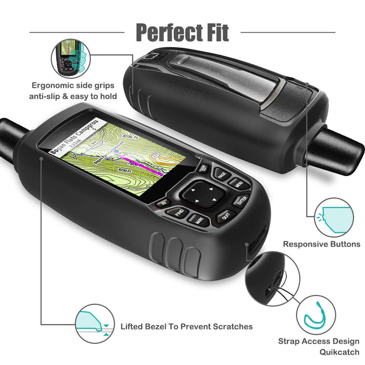 Case Compatible with Garmin GPSMAP 62 62s 62st 62sc 62stc 64 64s 64st 64sc 64x 64sx 64csx 65 65s - Silicone Protective Cover Skin - Outdoor Handheld GPS Navigator Accessories
