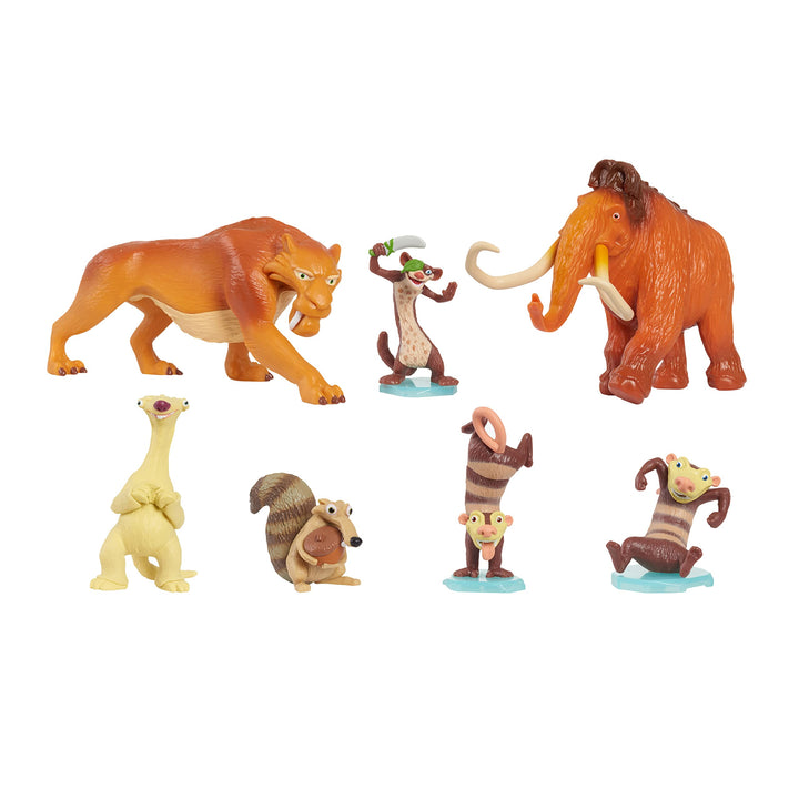The Ice Age Adventures of Buck Wild Collector 7-Piece Figure Set with Manny, Diego, Sid, Scrat, Buck, Crash, and Eddie, Kids Toys for Ages 3 Up, Amazon Exclusive