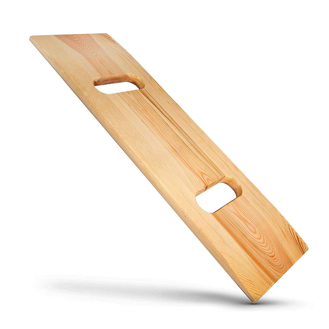 Transfer Board Made of Heavy-Duty Wood for Patient, Senior and Handicap Move Assist and Slide Transfers, FSA and HSA Eligible, Holds up to 440 Pounds, 2 Cut out Handle, 24 x 8 x 1