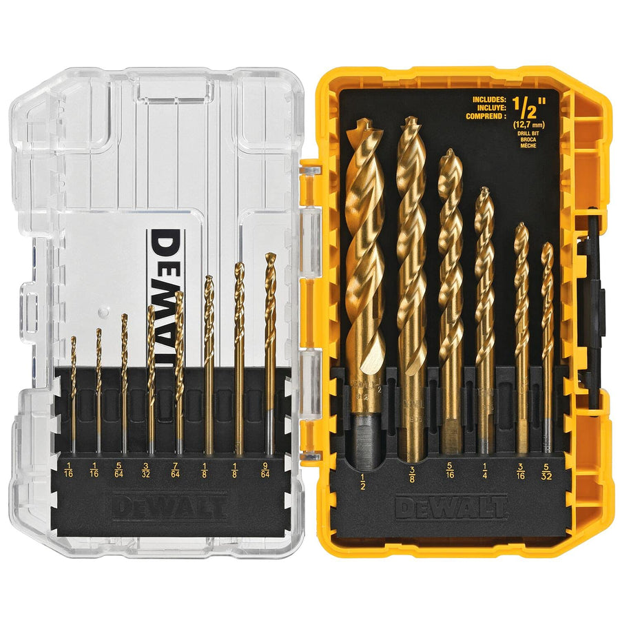 Drill Bit Set, Titanium Nitride Coated, 14-Piece (DW1354)