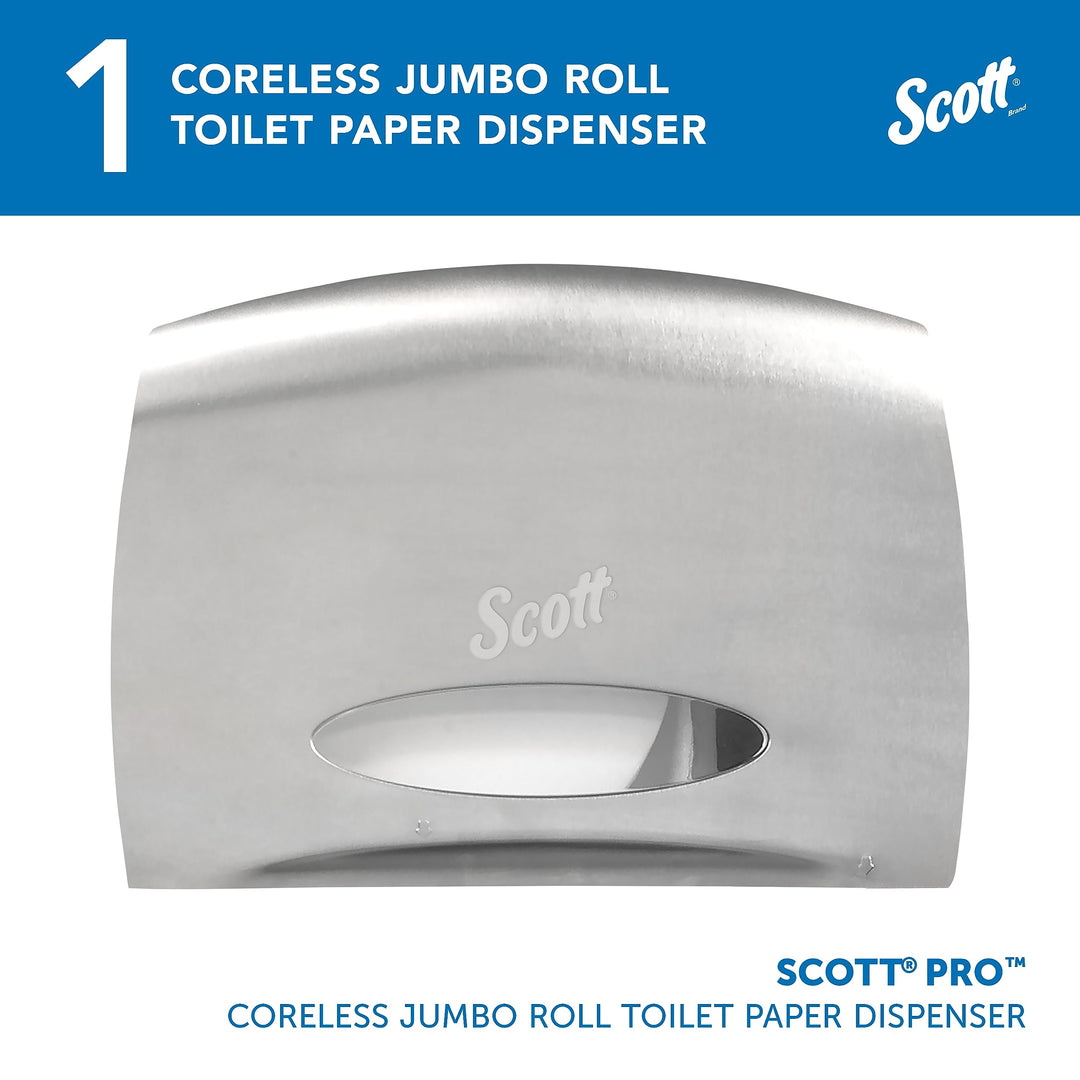 Kimberly-Clark Professional 09601 Coreless JRT Jr. Bath Tissue Dispenser, EZ Load, 6x9.8x14.3, Stainless Steel