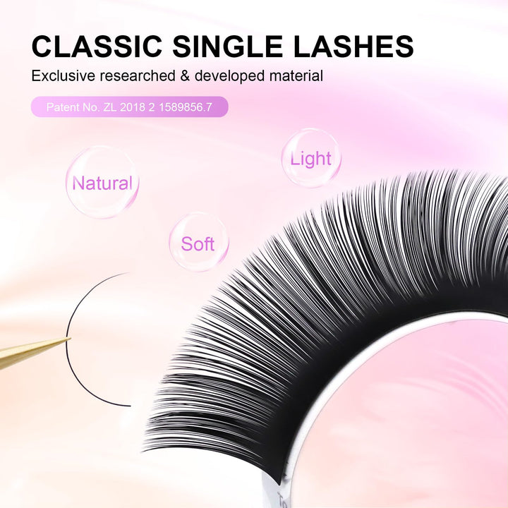 Eyelash Extensions Individual Lashes 0.10mm D curl 7-15mm Mix Tray Classic Matte Black Soft Natural Faux Mink 16 rows