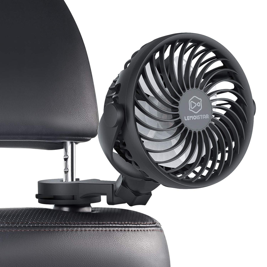 Car Fan, USB Powered Car Cooling Fan, 4 Speed Strong Wind 5V Rear Seat Air Circulation Fan with Durable Hook for Vehicles SUV RV(USB Powered Only)