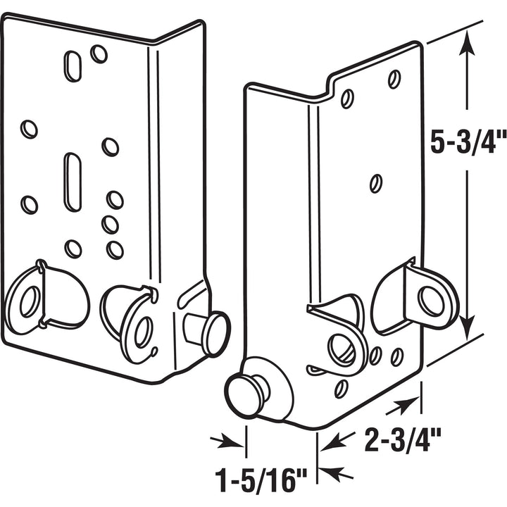 GD 52197 Bottom Lifting Brackets without Fasteners and 7/16 inch Stem, (2-pack) , White
