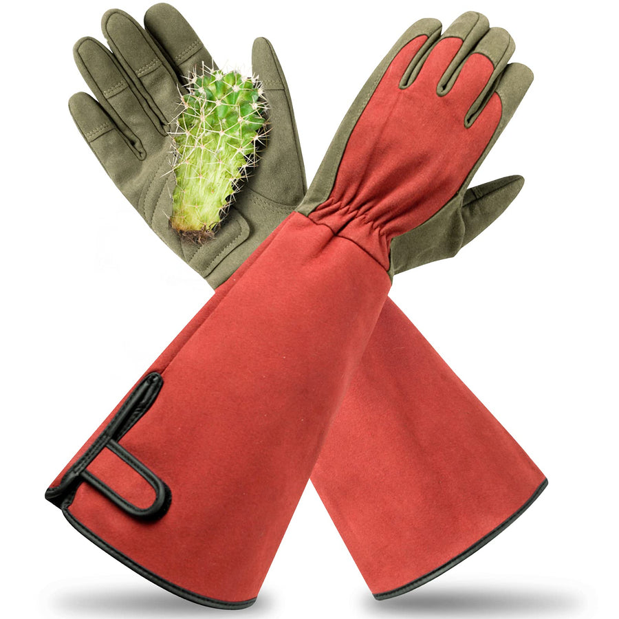 Professional Rose Pruning Thorn Proof Gardening Gloves with Long Forearm Protection for Men and Women (1 Pair) (red, Large)…