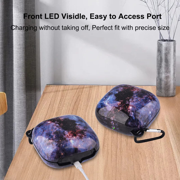 V.R.Hope Case Compatible with Powerbeats Pro Case Cover, Upgraded Anti-Lost & Shockproof Protective Case with Carabiner for Beats Powerbeats Pro (Galaxy Black)