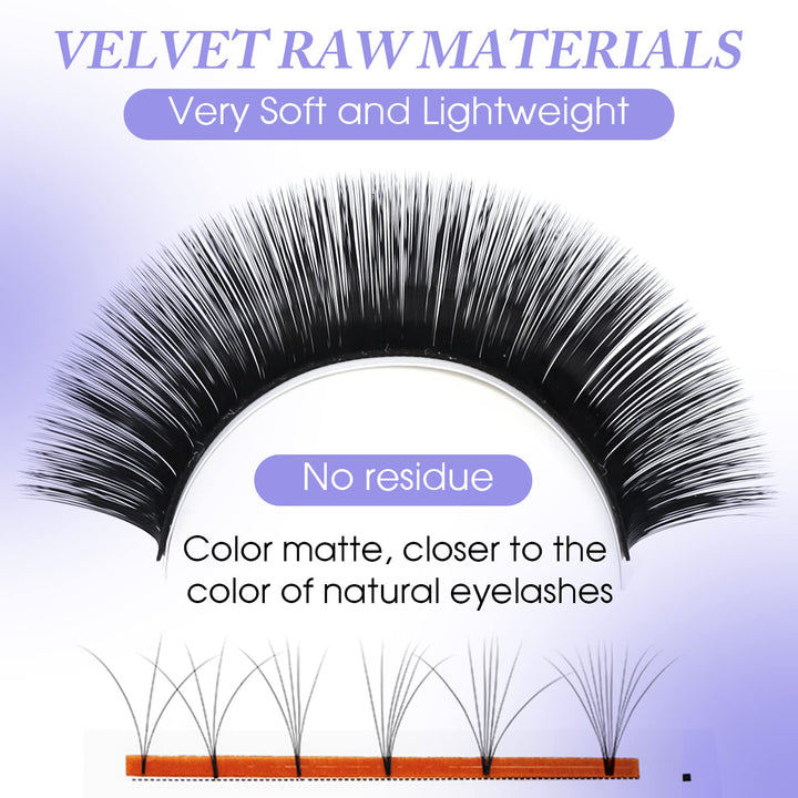 Eyelash Extension Volume Lashes 0.05 Thickness Rapid Blooming Eyelash Extensions C/D curl Easy Fan Volume Lashes 14-20mm mixed Self Fanning Lashes By (0.05-DD, 14-20mm)
