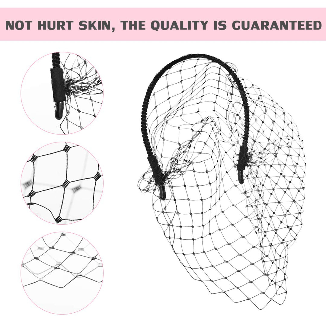 Veil Fascinator Hat for Women Headband with Black Veil Hair Hoop Headband Simple Elegant Mesh Headdress Halloween Headband for Women