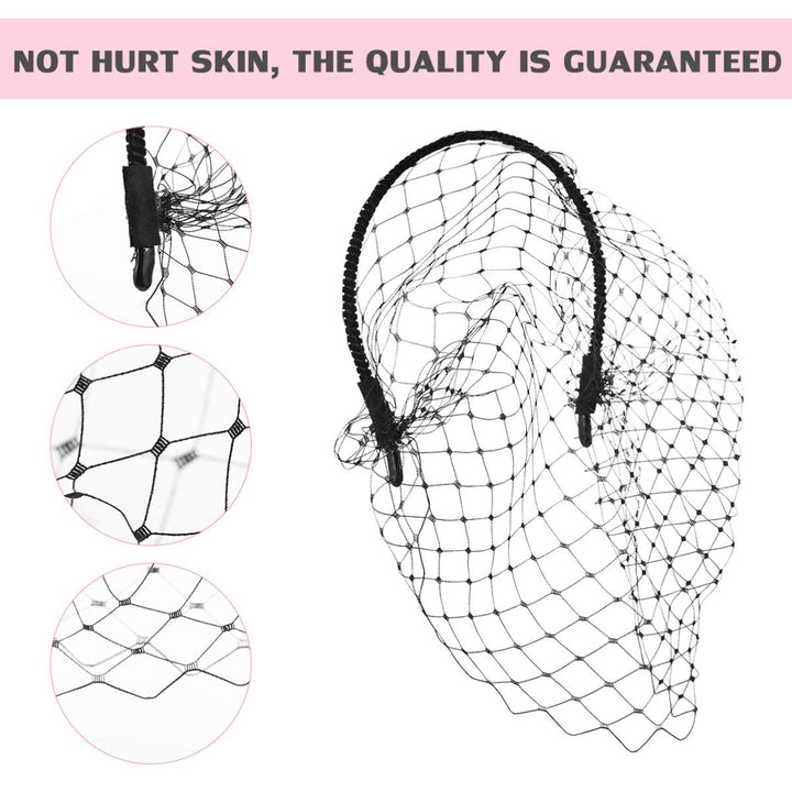 Veil Fascinator Hat for Women Headband with Black Veil Hair Hoop Headband Simple Elegant Mesh Headdress Halloween Headband for Women