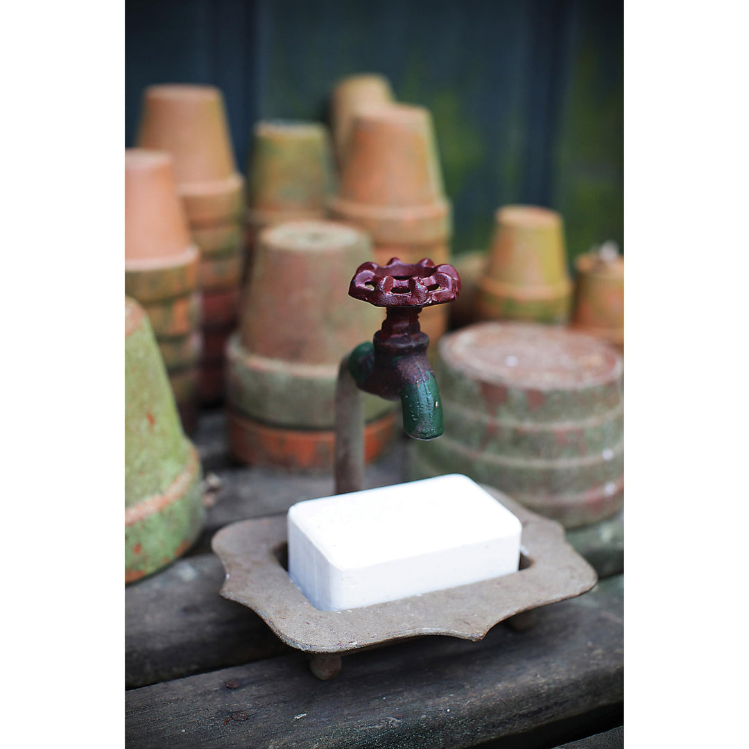 Rustic Metal Soap Dish with-Faucet