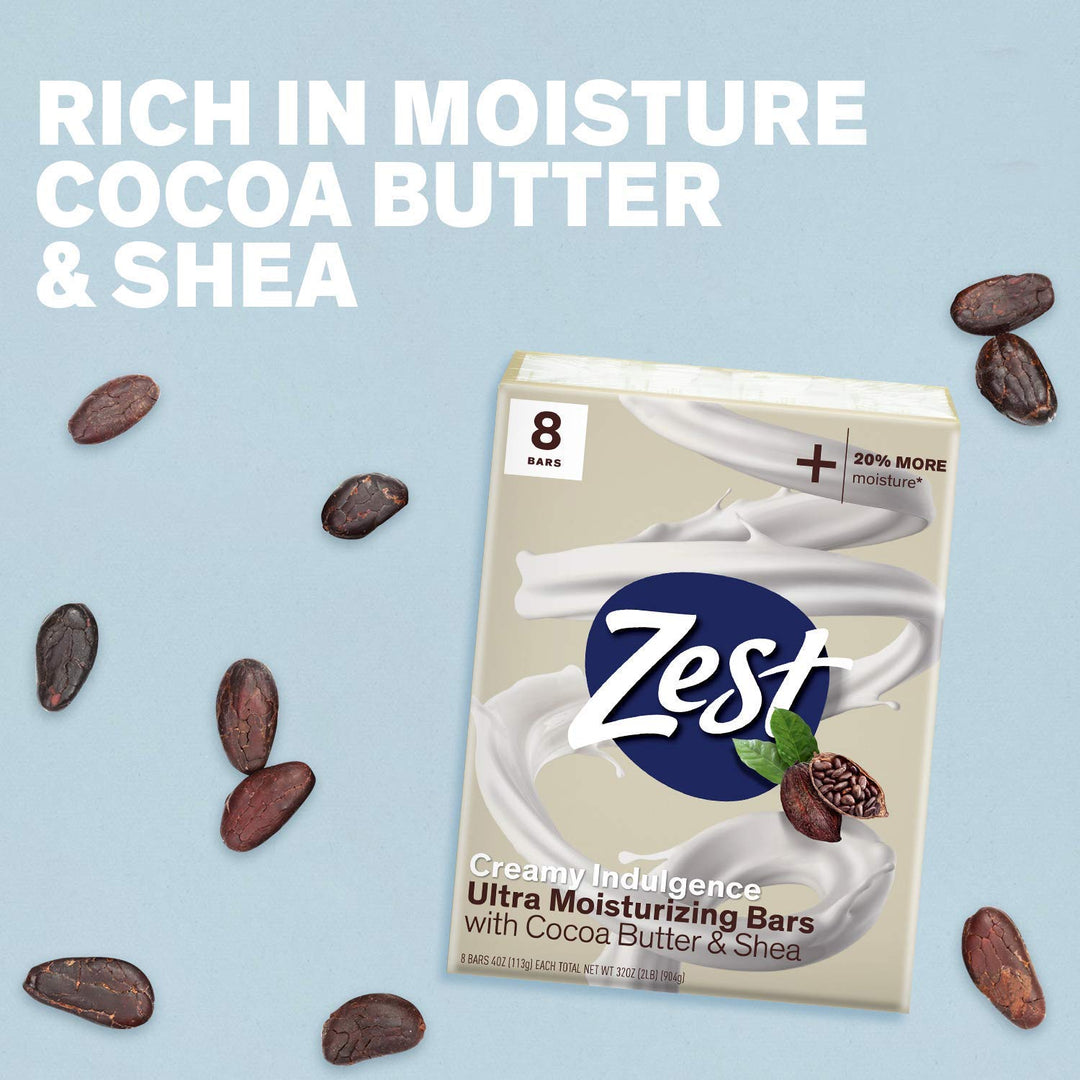 Creamy Cocoa Butter & Shea Moisture-Rich Bar Soap, 4 Oz, 8 Count