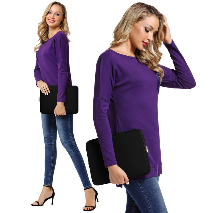 15.6 Laptop Sleeve Compatible for 16 MacBook Pro 16 Inch 15 Mac Hp Acer Aspire 5 Samsung Lenovo Surface Book Envy x360 15 in Computer Cover 16in PC Carrying Case 15.6 Inch Bag Neoprene, Black