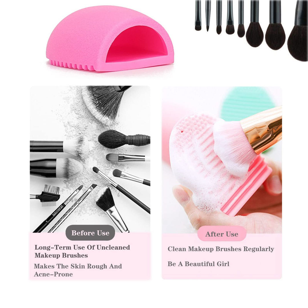 6 Pack Makeup Brush Holder Size 3 Silicone Makeup Brush Travel Makeup Brush Cover Reusable Makeup Brush Protector Protective Brush Makeup Organizer Comes with Makeup Brush Cleaning Pad