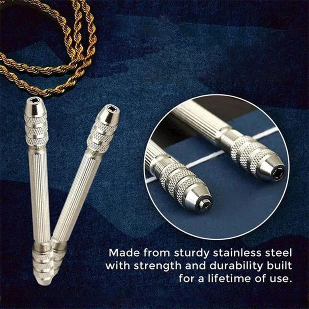 2PCS DIY Jewelry Accessories Twisted Copper Wire Tool Winding Copper Wire Artifact Handmade Antique Jewelry Accessories Mini Pin Vise Jewelry Making Tool (2pcs)