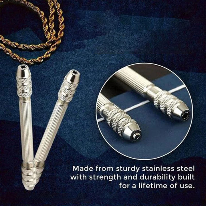 2PCS DIY Jewelry Accessories Twisted Copper Wire Tool Winding Copper Wire Artifact Handmade Antique Jewelry Accessories Mini Pin Vise Jewelry Making Tool (2pcs)