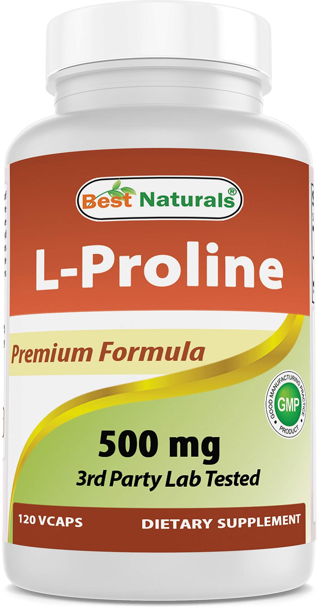 L-proline Amino Acid Dietary Supplement 500 Mg, 120 Count (817716014456)