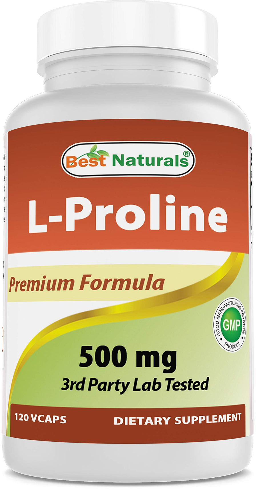 L-proline Amino Acid Dietary Supplement 500 Mg, 120 Count (817716014456)