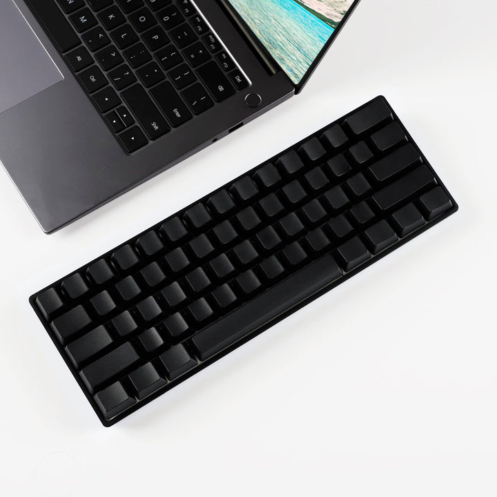 Blank Thick PBT OEM Profile 61 ANSI Keycaps for MX Switches Mechanical Keyboard (Black)(Only Keycap)