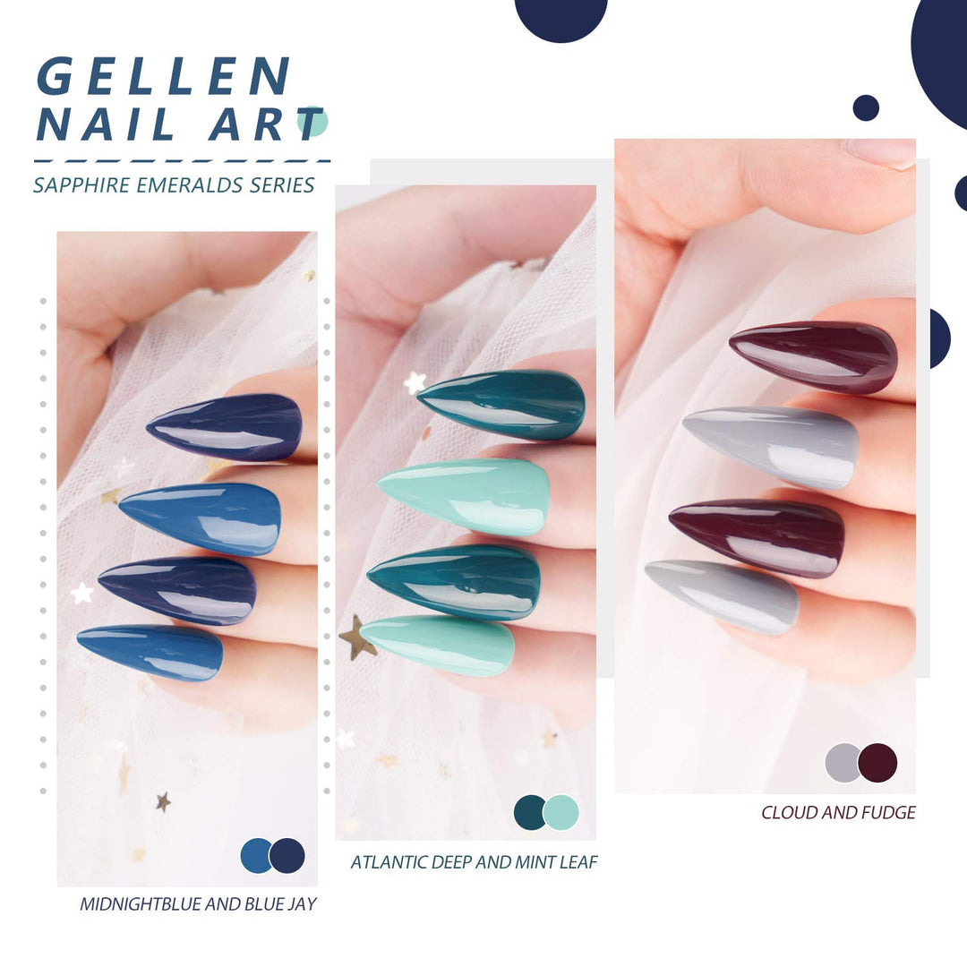 Gellen UV LED Gel Nail Polish Set, Trend Holographic Glitters Gel 6 Colors Home Manicure Kit