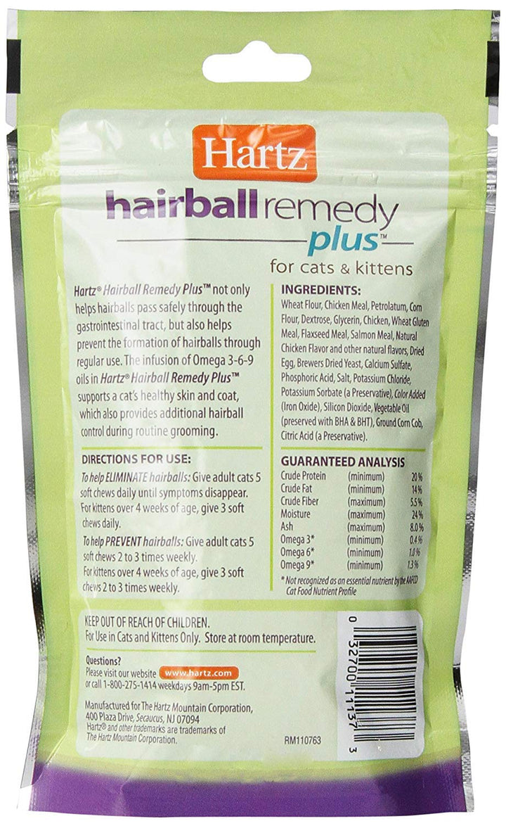 Hairball Remedy Plus Chicken Flavored Soft Chews for Cats and Kittens