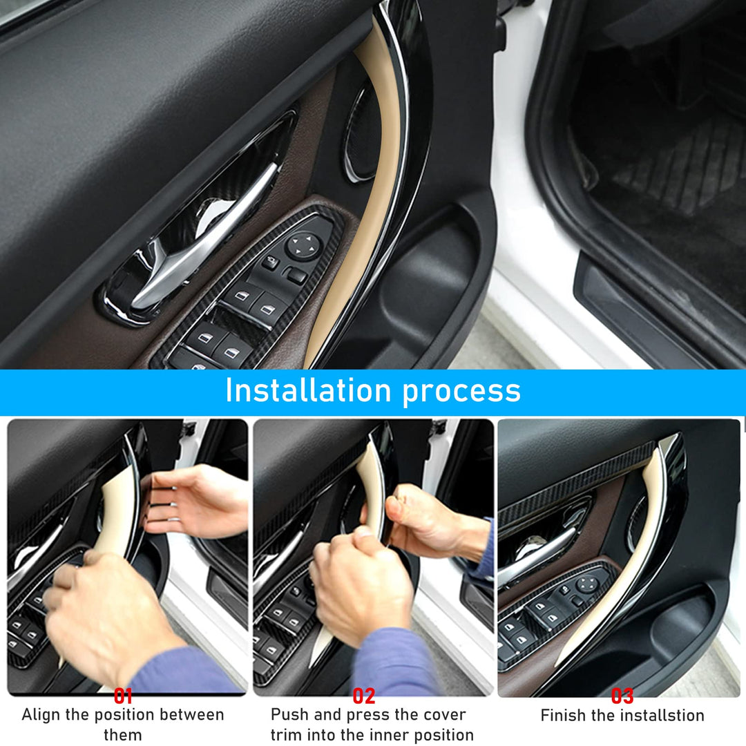 Compatible with BMW 3 Series F30 Door Handle Covers 4 Series, 2 Pcs Door Handle Wraps Fit BMW 325i 328i 330i 335i F30/F31 2012-2018 and BMW 428i Door Handle 435i F32/F36 2014-2017 (Beige)