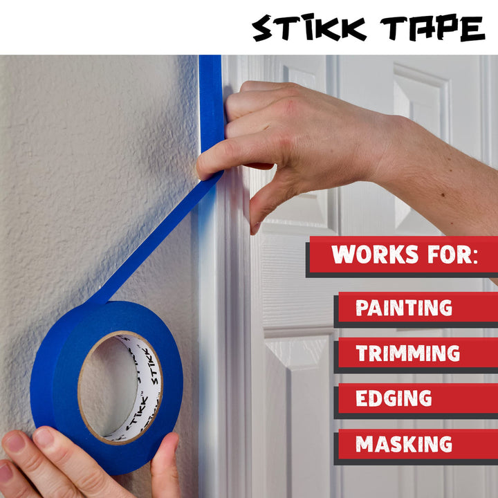 Painters Tape - 3pk Red Painter Tape - 1 inch x 60 Yards - Paint Tape for Painting, Edges, Trim, Ceilings - Masking Tape for DIY Paint Projects - Residue-Free Painting Tape