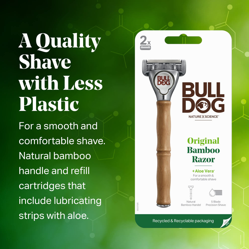 Skincare For Men, Original Bamboo Razor, Two 5-Blade Cartridges