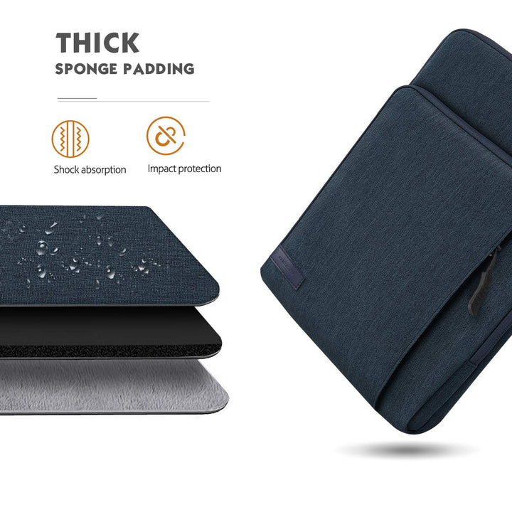 12.9 Inch Tablet Sleeve Bag Carrying Case with Pockets Fits 13 Inch New iPad Pro M4 & Air M2 2024, iPad Pro 12.9 M2&M1, Surface Laptop Go 12.4, Galaxy Tab S8+/S9+ 12.4, Indigo