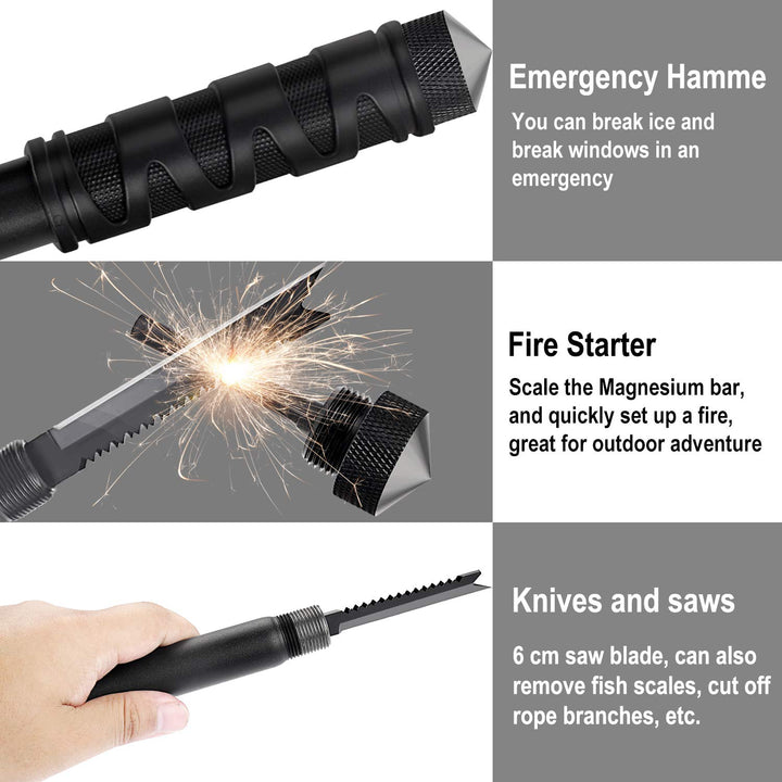 Survival Camping Shovel Multi-Purpose Military Folding Shovel Entrenching Tool Shovel for Garden, Camping, Hiking, Backpacking, Gardening, Fishing, and Car Emergency