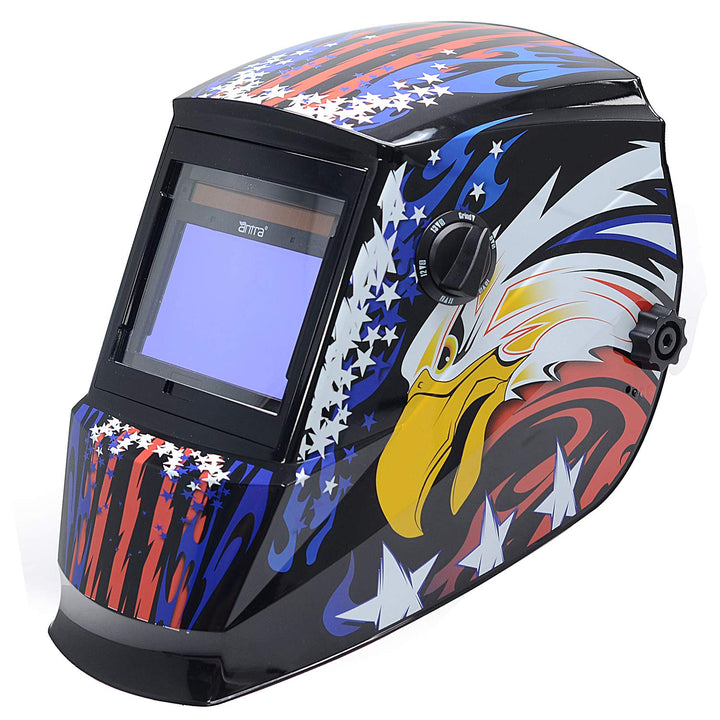 True Color Wide Shade Range 4/5-13 Auto Darkening Welding Helmet w/Solar AH6-660-6217 Large Viewing 3.86X2.50 for TIG MIG/MAG MMA Plasma Grinding, 6+1 Extra Lens Covers