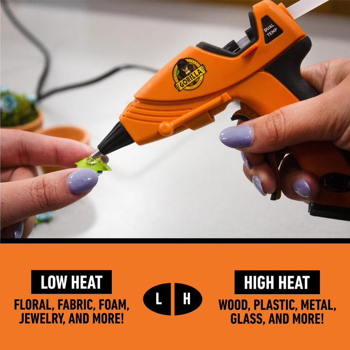 Dual Temp Mini Hot Glue Gun Kit with 75 Hot Glue Sticks, Precision Nozzle, and Easy Squeeze Trigger, for DIY, Craft, Repairs, and More, Orange (Combo Pack:1 Mini Gun, 75 Glue Sticks)