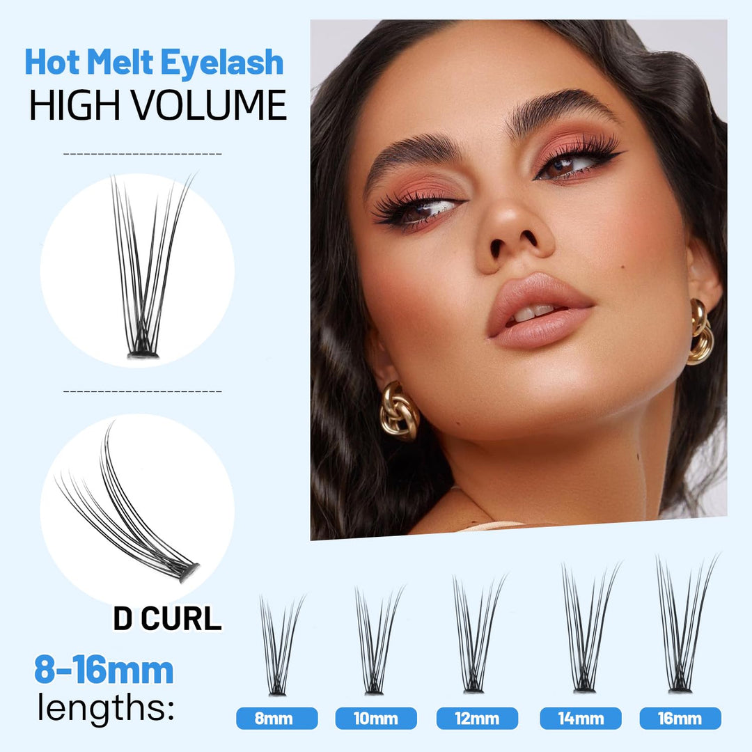 Scala 120pcs 8mm/10mm/12mm/14mm/16mm to Choose Fish Tail Design 0.1 C Curl 3D Individual Mink False Eyelashes Extension Soft Black Fake False Eye Lashes (10mm)