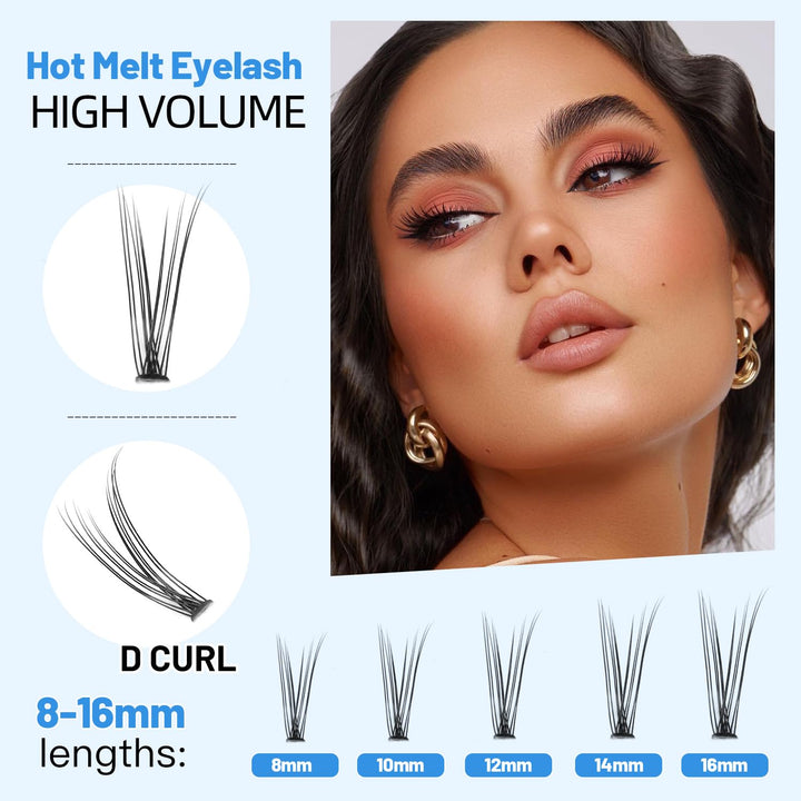 Scala 120pcs 8mm/10mm/12mm/14mm/16mm to Choose Fish Tail Design 0.1 C Curl 3D Individual Mink False Eyelashes Extension Soft Black Fake False Eye Lashes (10mm)