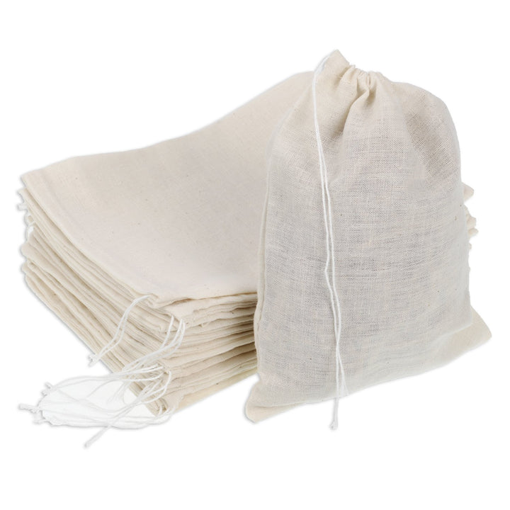 30 Pack Cotton Muslin Bags Drawstring Bags, 7 by 5 Inches