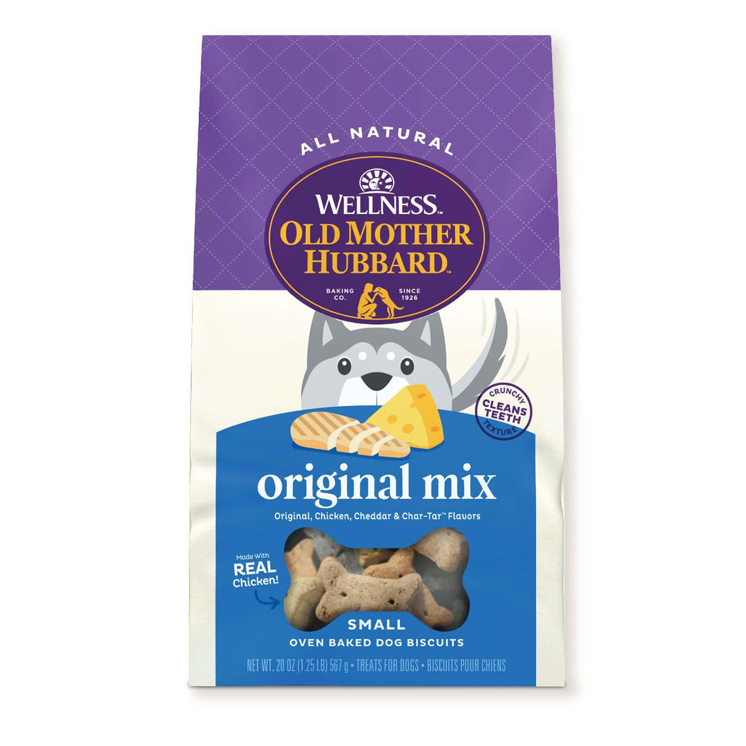 Wellness Original Mix Dog Biscuits, Natural, Training Treats, Four Flavors, Small Size, (20 Ounce Bag)