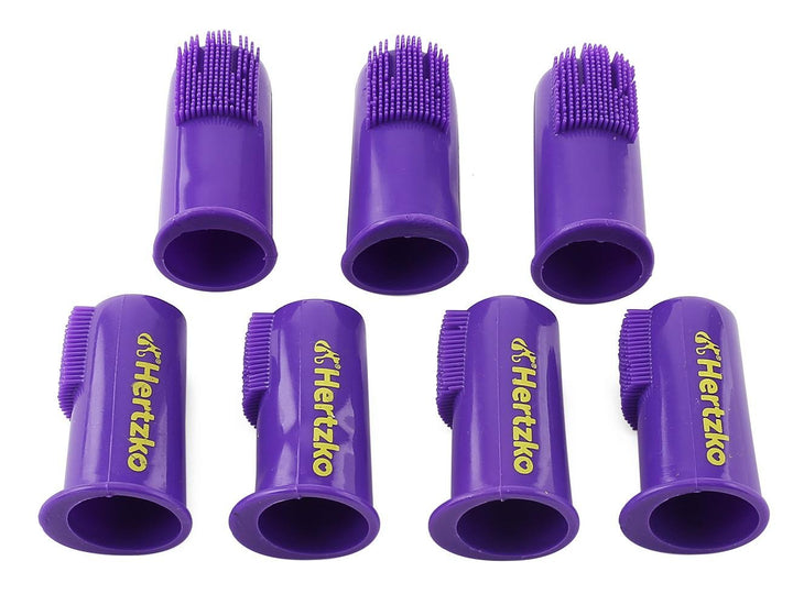 Dogs and Cat Finger Tooth Brush by Pk Includes 7 Brushes - Gives Great Control to Reach Into The Back of Your Mouth Decreases Teeth Gum Problems Advanced Oral Care