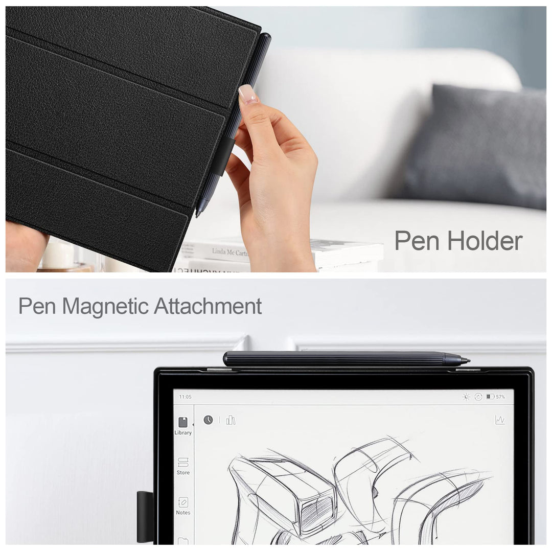 Trifold Case Compatible with BOOX Note Air 2 (2021) & BOOX Note Air 2 Plus (2022) Tablet 10.3 inch - Ultra Lightweight Slim Shell Foldable Stand Cover with Auto Sleep/Wake, Black