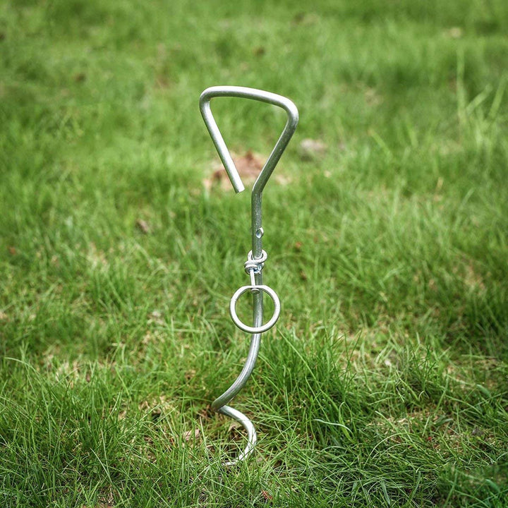 Dog Tie-Out Stake - Heavy Duty 16 Dog Stakes for Outside, Yard and Camping, Corkscrew Arrowhead Design with Tangle-Free 360 Swivel Hook - Water Resistant Pet Restraint Tool up to 80 lb Dogs