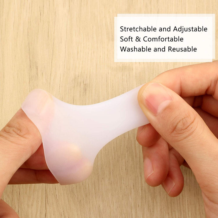 30 Pieces Gel Finger Protector Finger Cots Silicone Finger Cover Cap Gel Finger Sleeves Finger Support for Finger Cracking, Finger Trigger (White)
