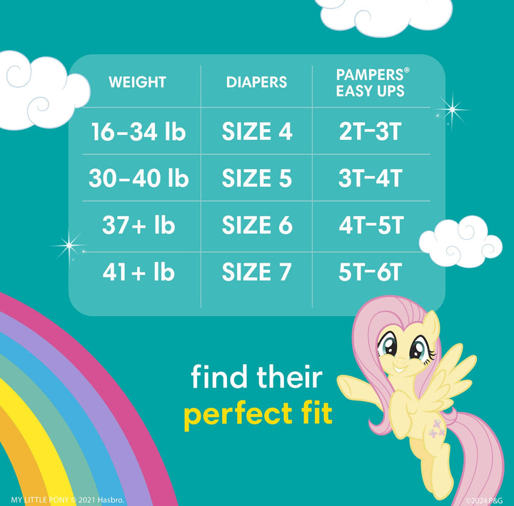 Easy Ups Pull On Disposable Training Diaper for Girls, Size 4 (2T-3T), Jumbo Pack, 25 Count