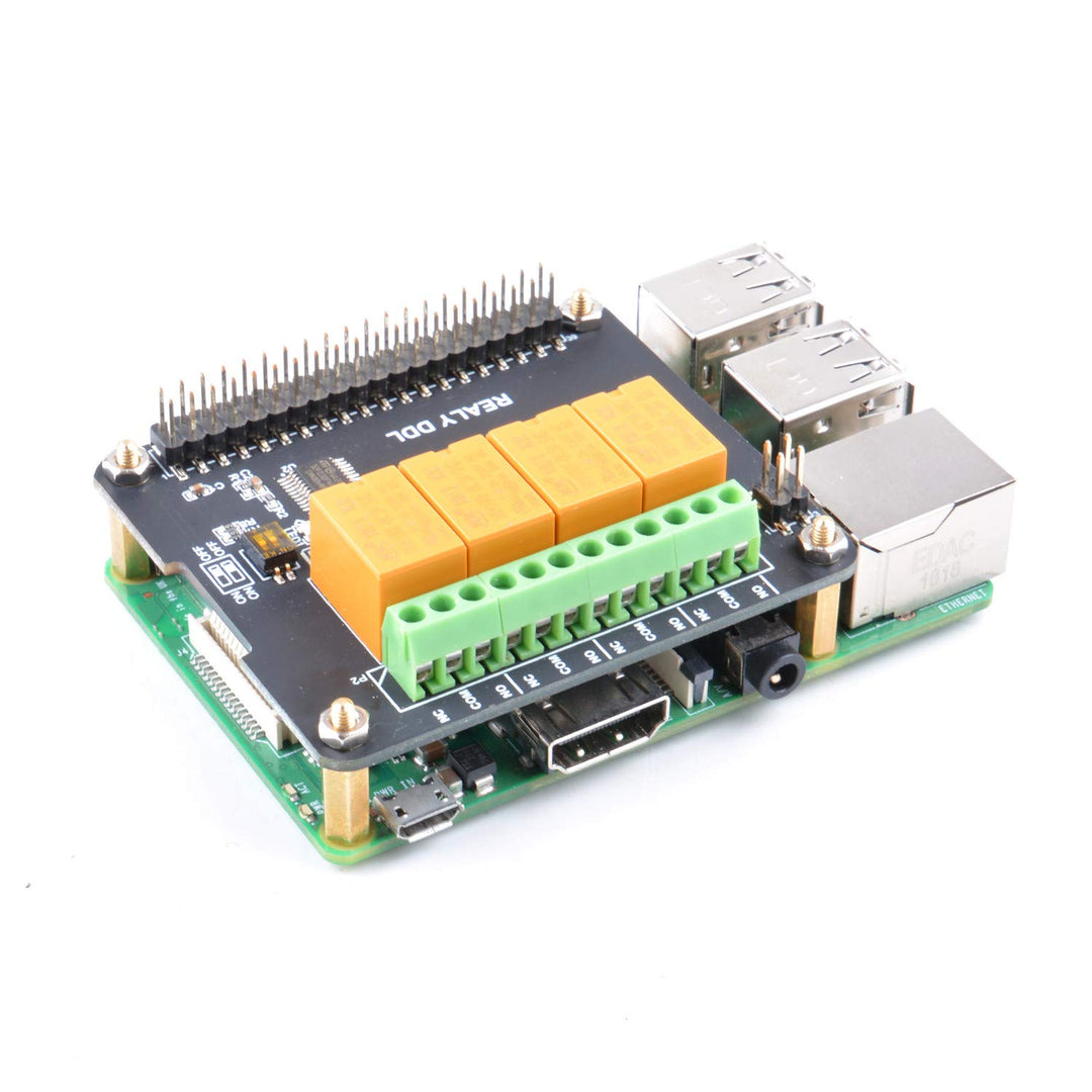 4 Channel Relay Board Module for Raspberry Pi, Power Relay Module for Raspberry Pi 4B & Raspberry Pi 3 Model B+ & Raspberry Pi 3/2 Model B (No Programming Required/Programmable)