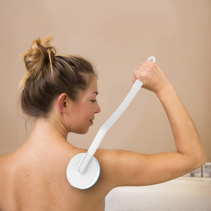Remedy Lotion Applicator for Back – Long Handled Roll-On Dispenser and Handheld Back Massager – Wand for Applying Sunscreen, Cream, or Shower Gel